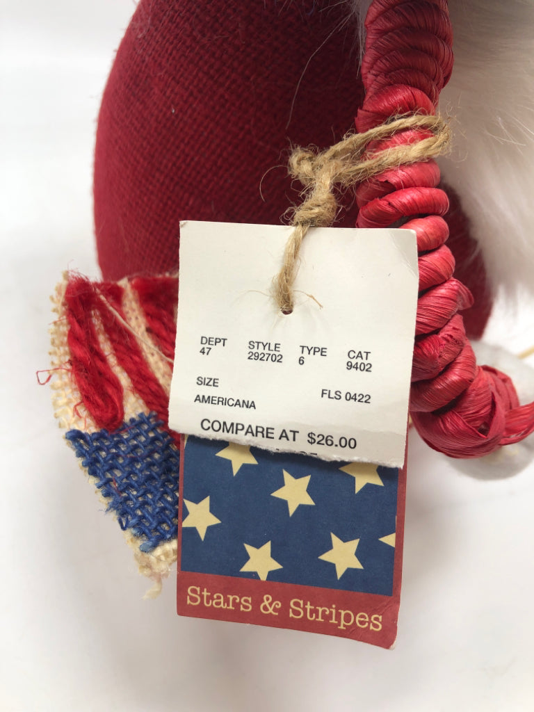 UNCLE SAM GNOME WITH AMERICANA HAT+FLAG.