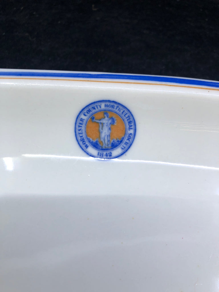 2 VTG OVAL WORCESTER COUNTY HORTICULTURAL BOWLS.