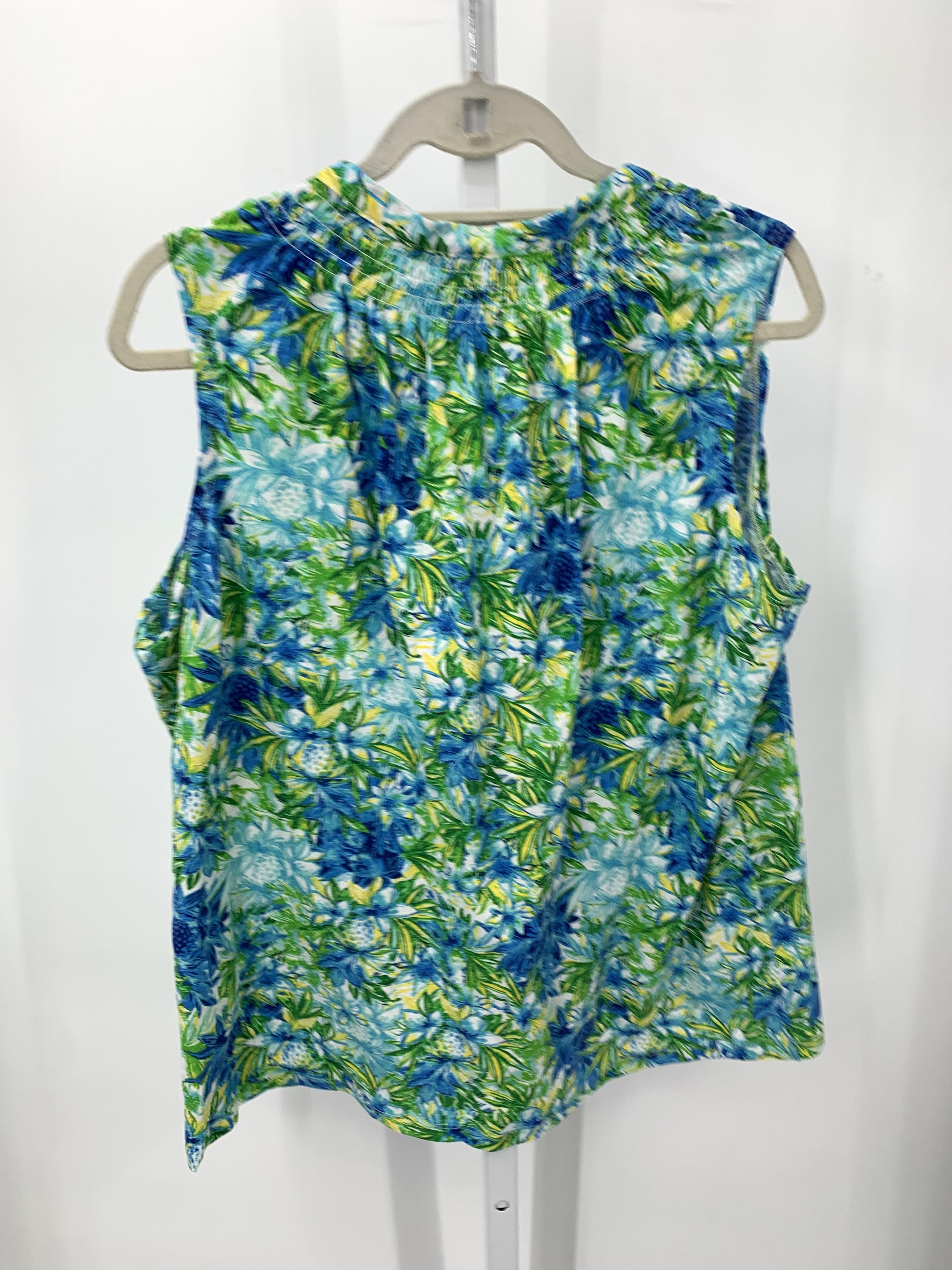 Caribbean Joe Size 1X Womens Sleeveless Shirt