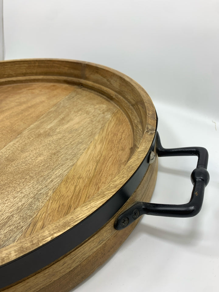 WOODEN BARREL TRAY.
