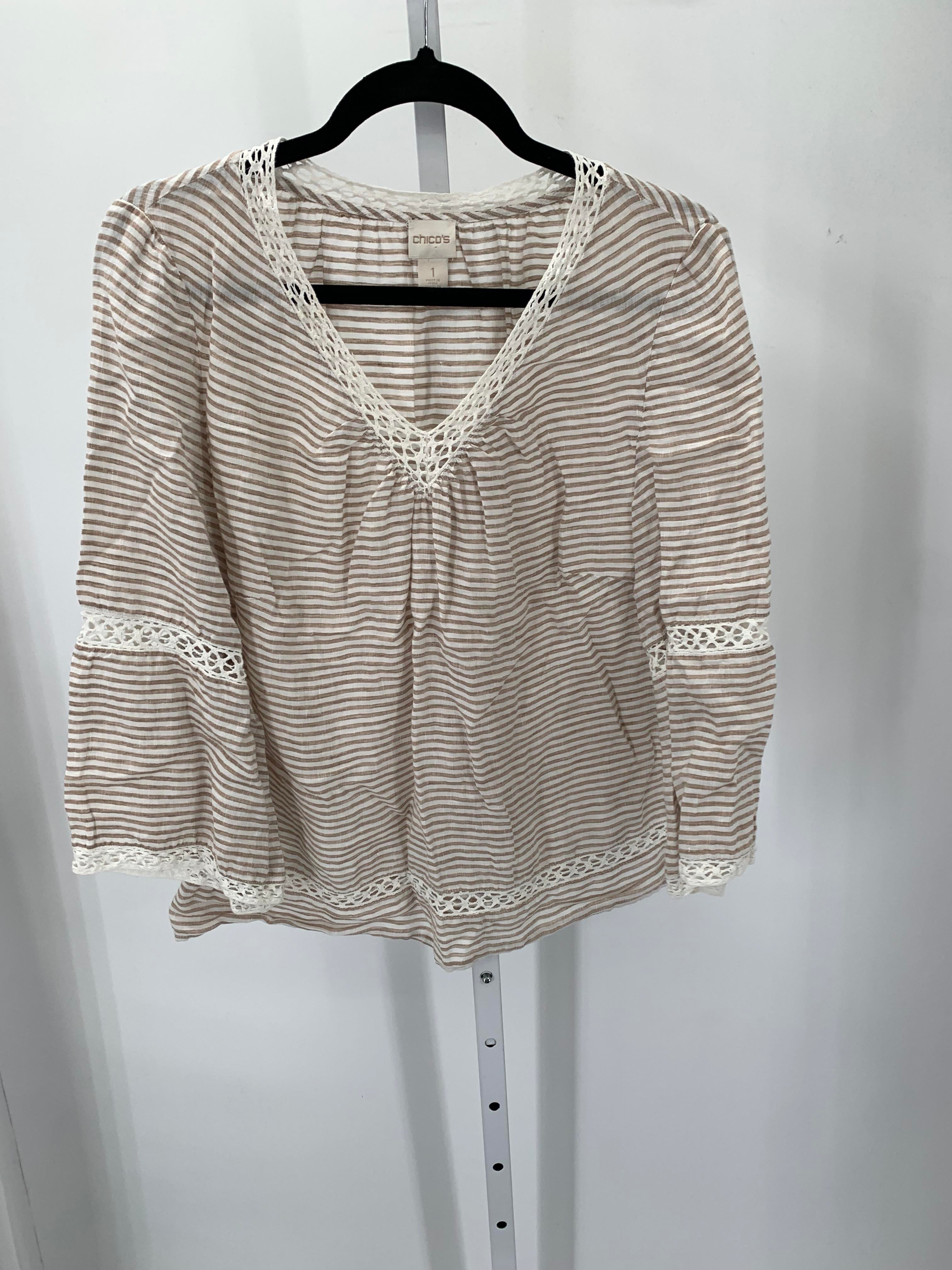 Chico's Size Small Misses 3/4 Sleeve Shirt