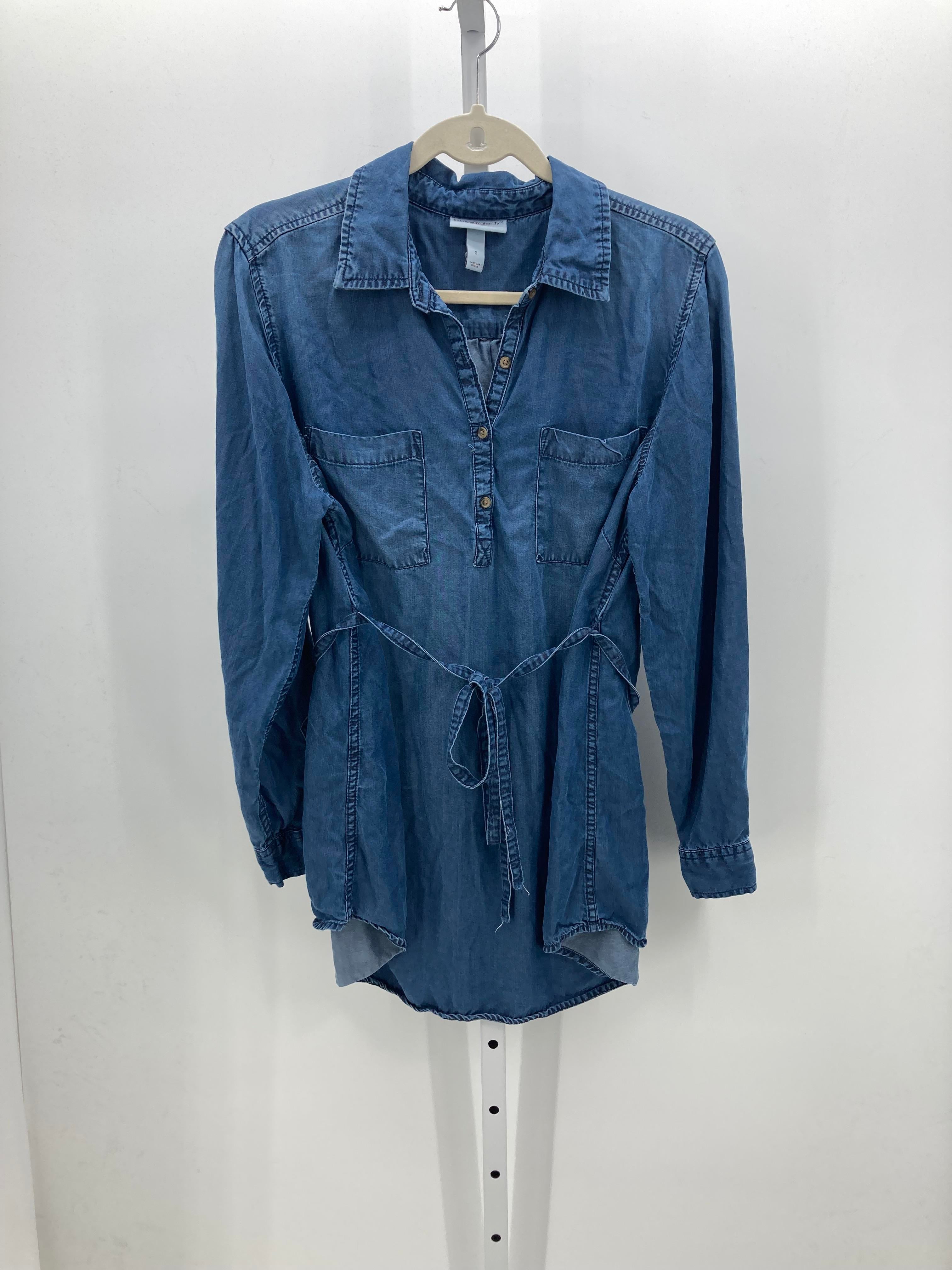 Liz Lange Denim Size Small Maternity Long Sleeve Shirt