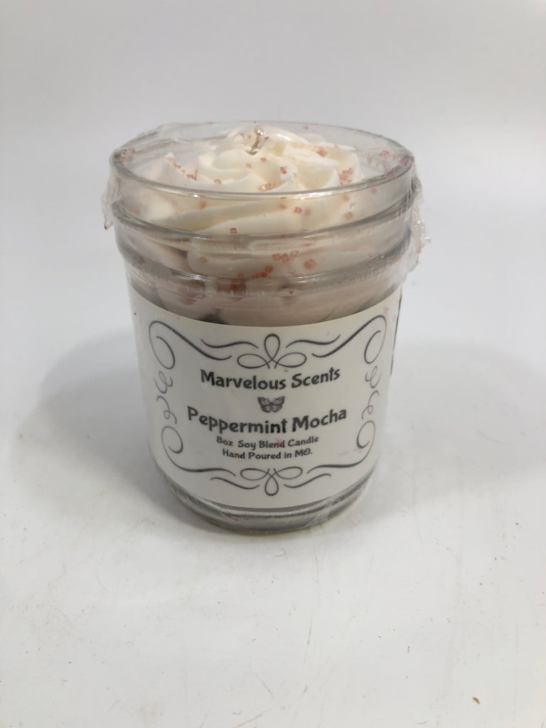NEW PEPPERMINT MOCHA SOY CANDLE.