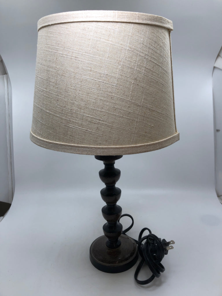 FAUX STONE/METAL STACKED LIGHT CONE SHADE.