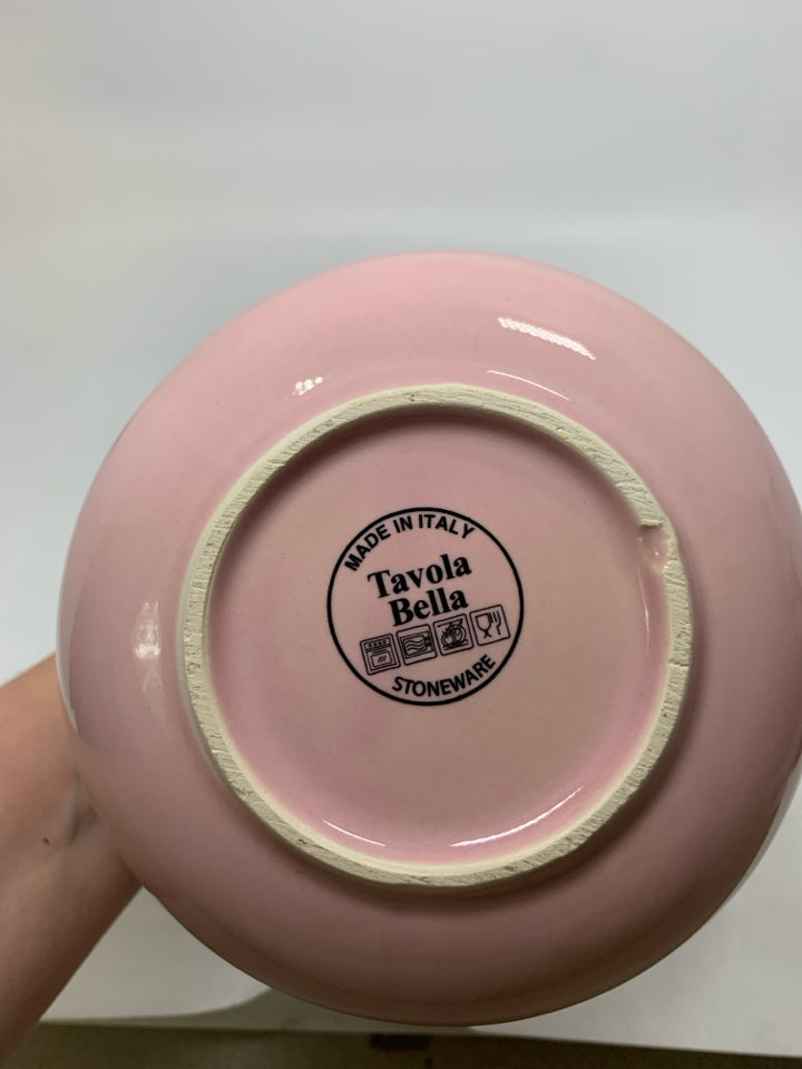 STONEWARE PALE PINK TAVOLA BELLA PITCHER.