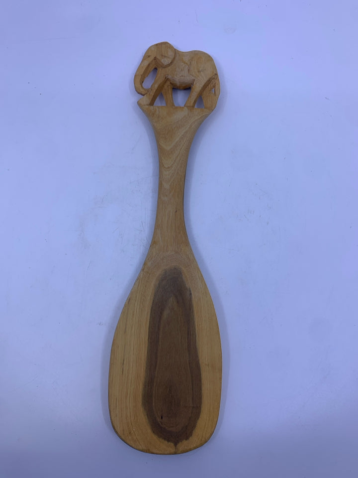 CARVED ELEPHANT WOODEN SPOON.