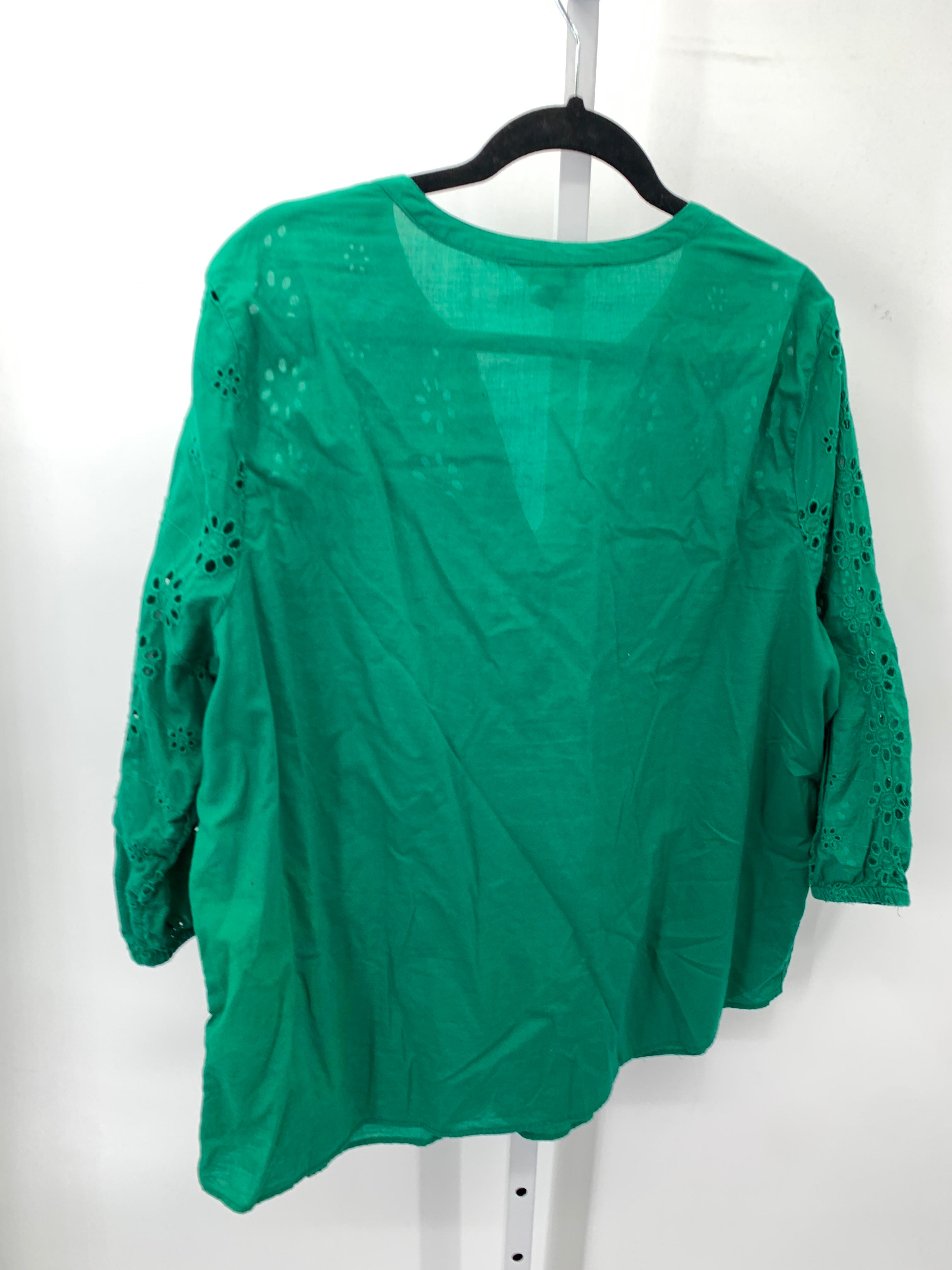 Croft & Barrow Size 1X Womens 3/4 Sleeve Shirt