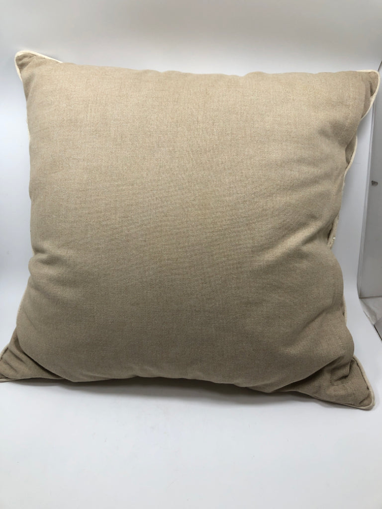 EMBROIDERED/BEADED PILLOW W/MEDALLION DESIGN.