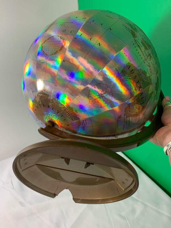 SILVER METALLIC WORLD GLOBE.