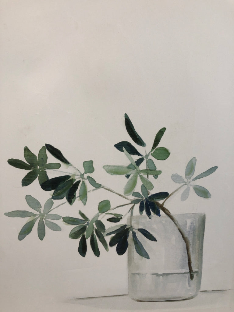 GREENS IN BUD VASE CANVAS WALL ART.