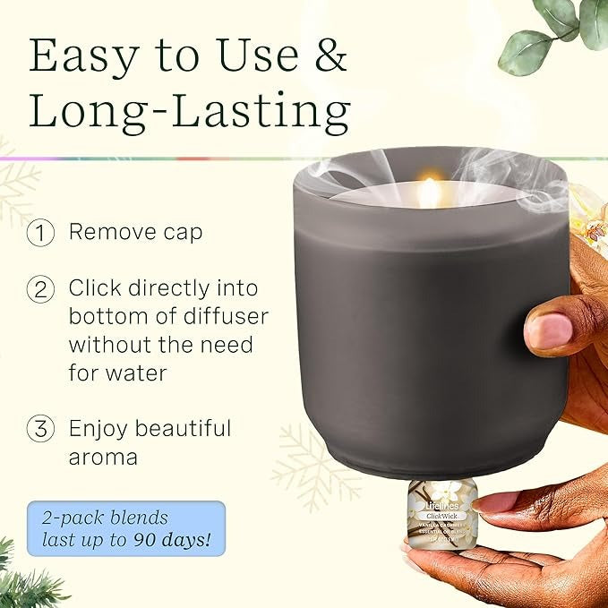 Flameless Candle Diffuser with 2 ClickWicks® - Winter Edition - New