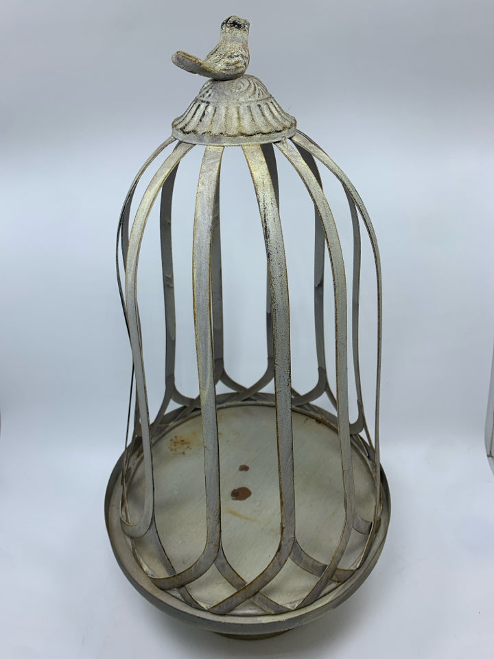 RUSTIC METAL BIRDCAGE CLOCHE.