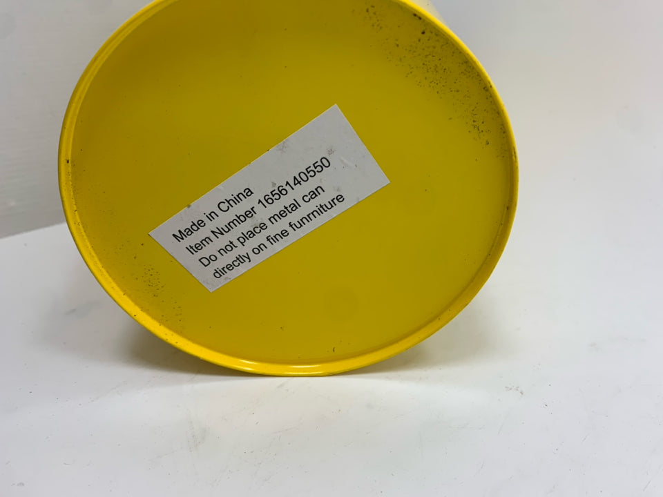 YELLOW METAL BUCKET.