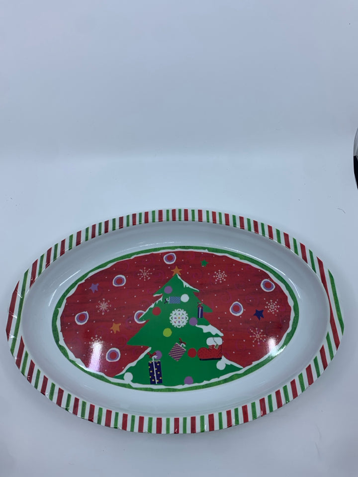 MELAMINE OVAL SANTA PLATTER.