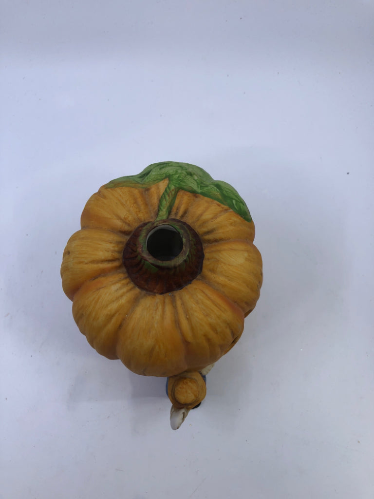 CERAMIC JACK O LANTERN TEALIGHT HOLDER/COVER.