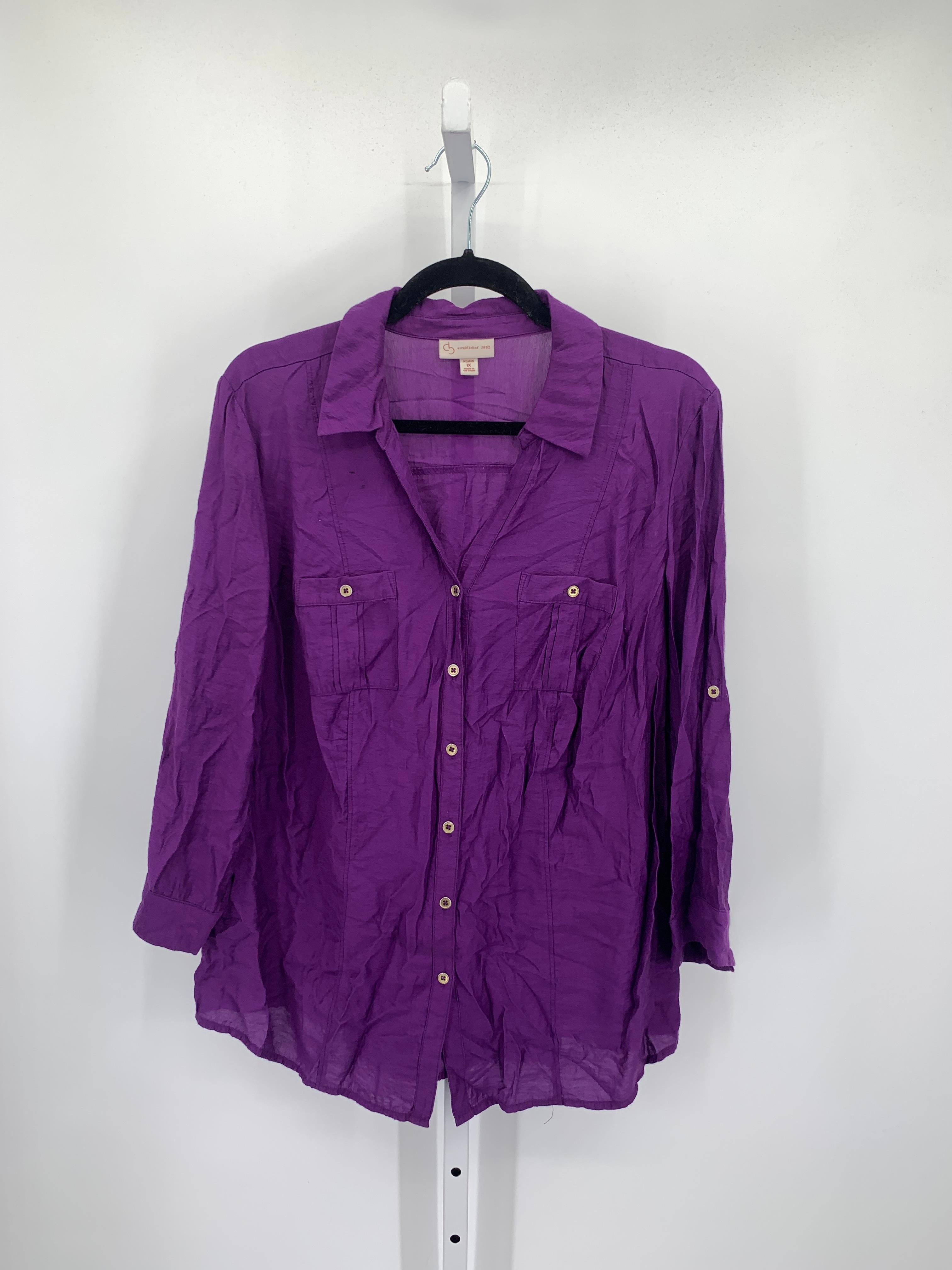 db Size 1X Womens 3/4 Sleeve Shirt