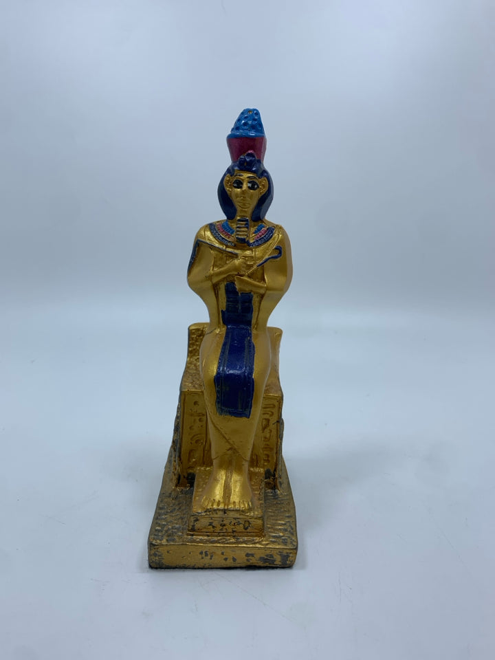 PAINTED OSIRIS FIGURINE.