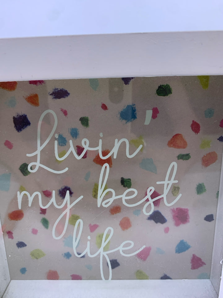 SMALL LIVIN MY BEST LIFE- CONFETTI WALL HANGING.
