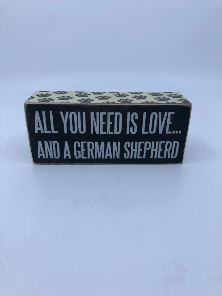 "ALL YOU NEED IS LOVE" WOOD BLOCK.