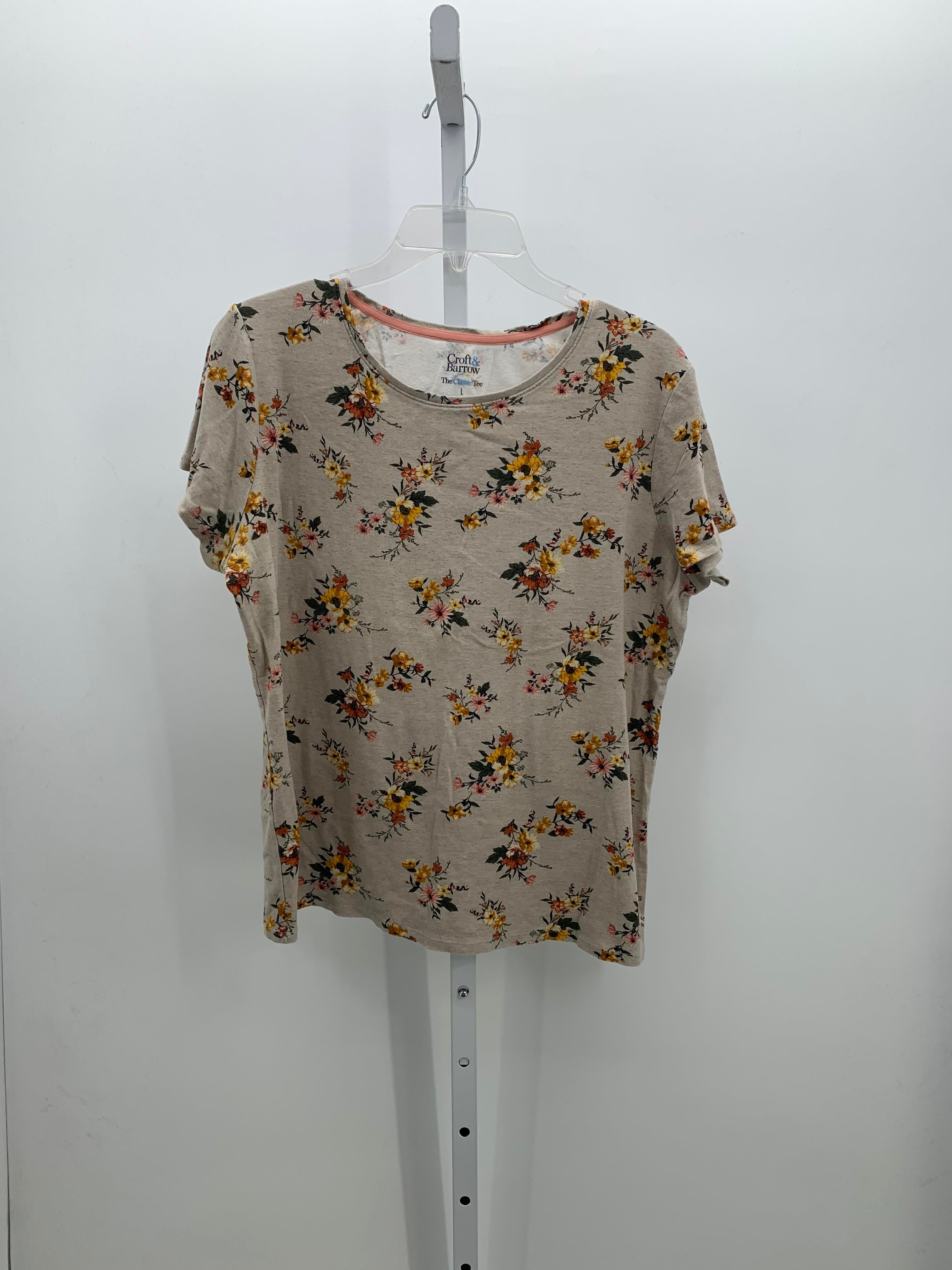 Croft & Barrow Size Large Misses Short Sleeve Shirt