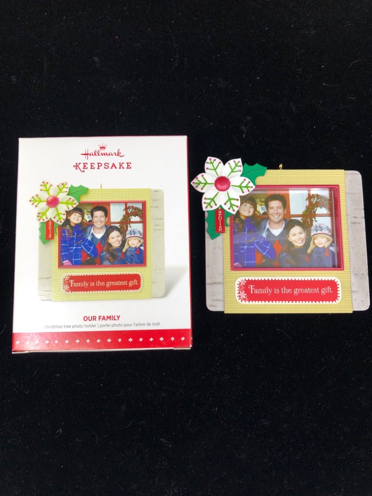HALLMARK OUR FAMILY ORNAMENT.