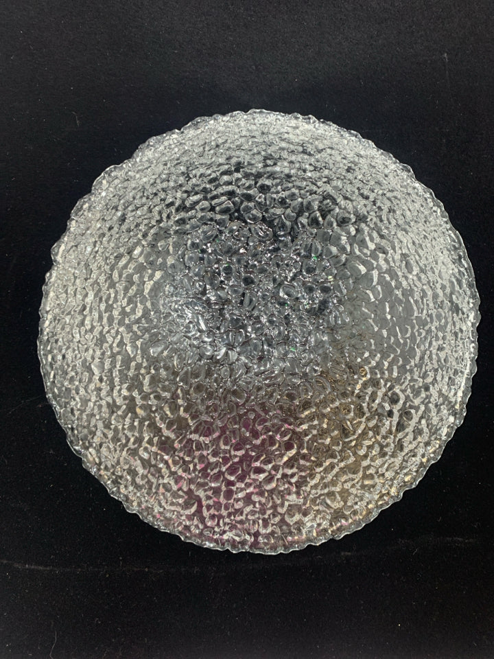 TEXTURED BUBBLE GLASS SERVING BOWL.