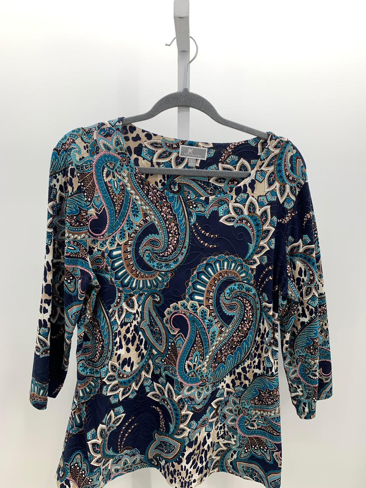 JM Collection Size Large Misses 3/4 Sleeve Shirt