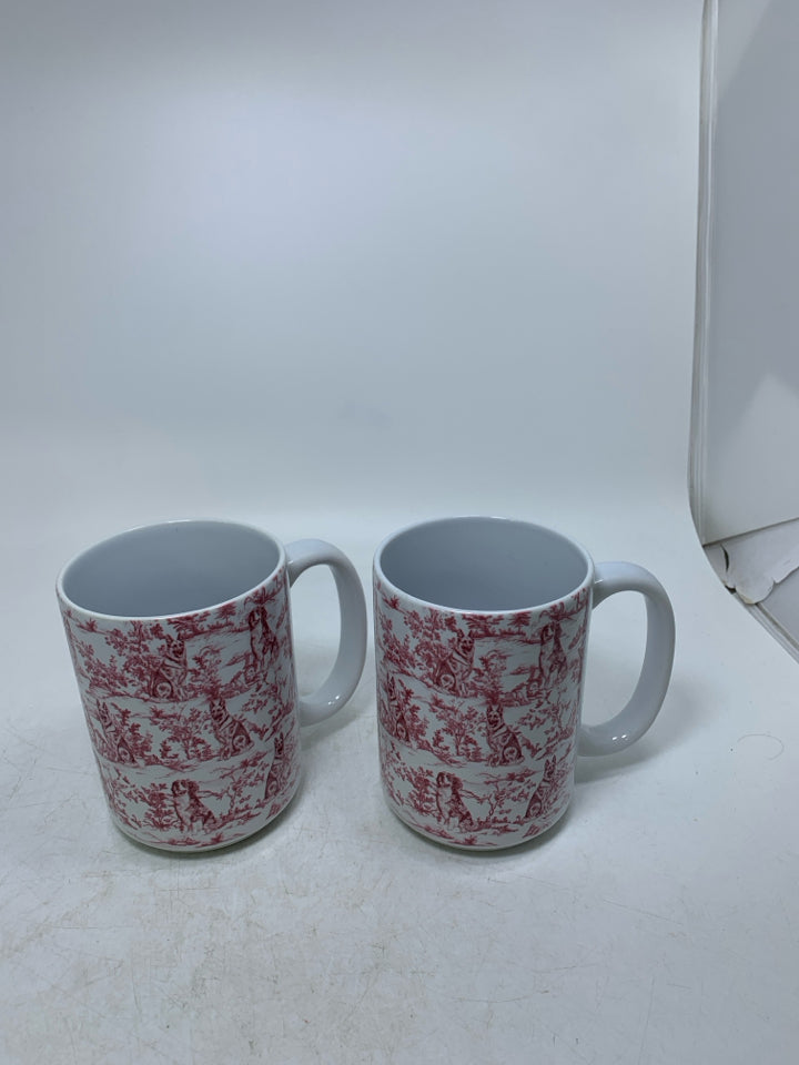2 GERMAN SHEPARD RED OLD FASHION LOOK MUGS.