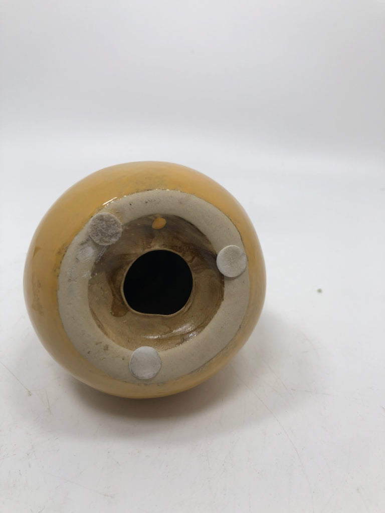 YELLOW GLAZE CERAMIC PEAR.