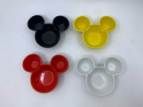 4 MICKEY MOUSE DIVIDED DISHES.