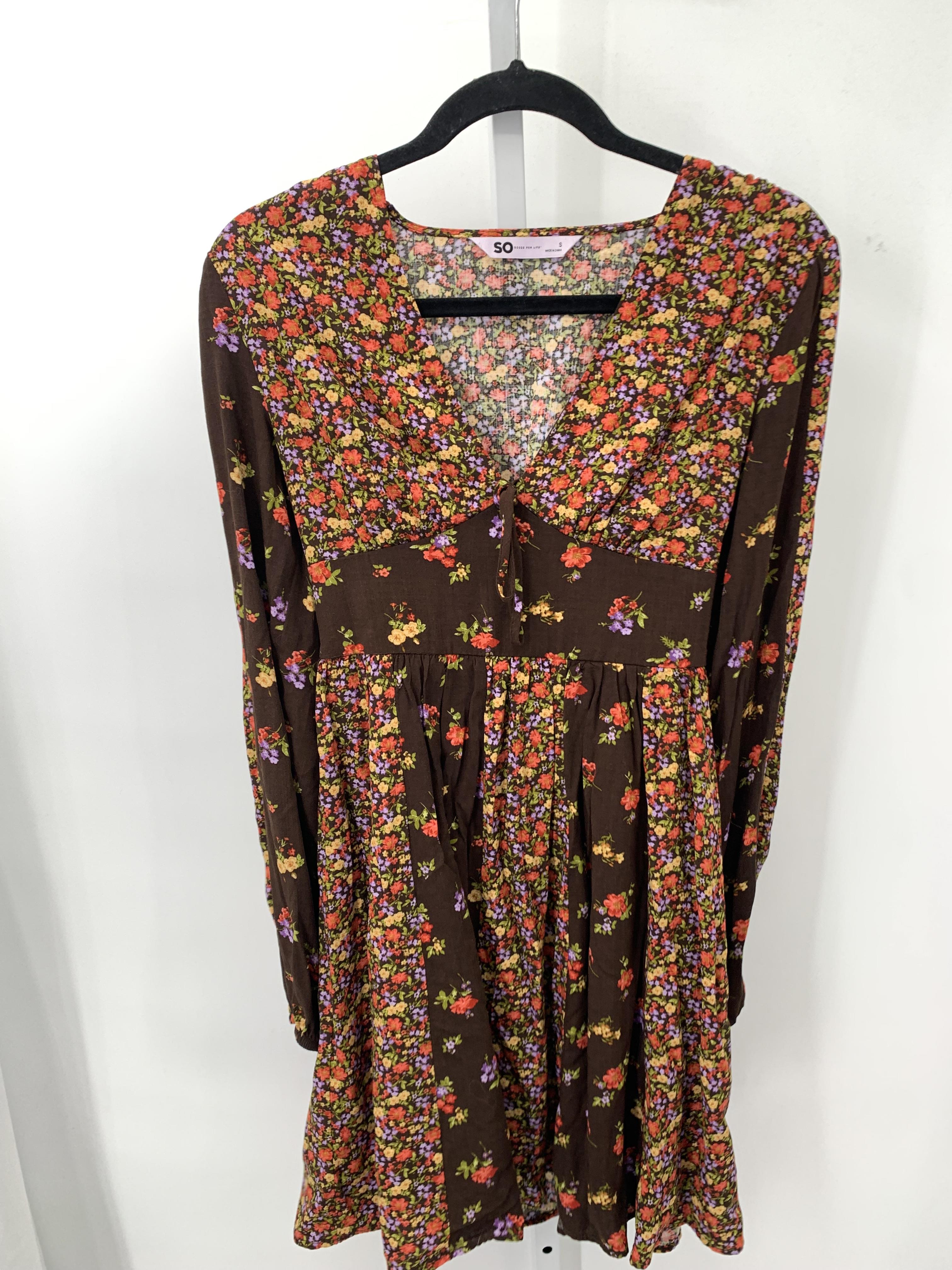 SO Size Small Juniors Long Sleeve Dress