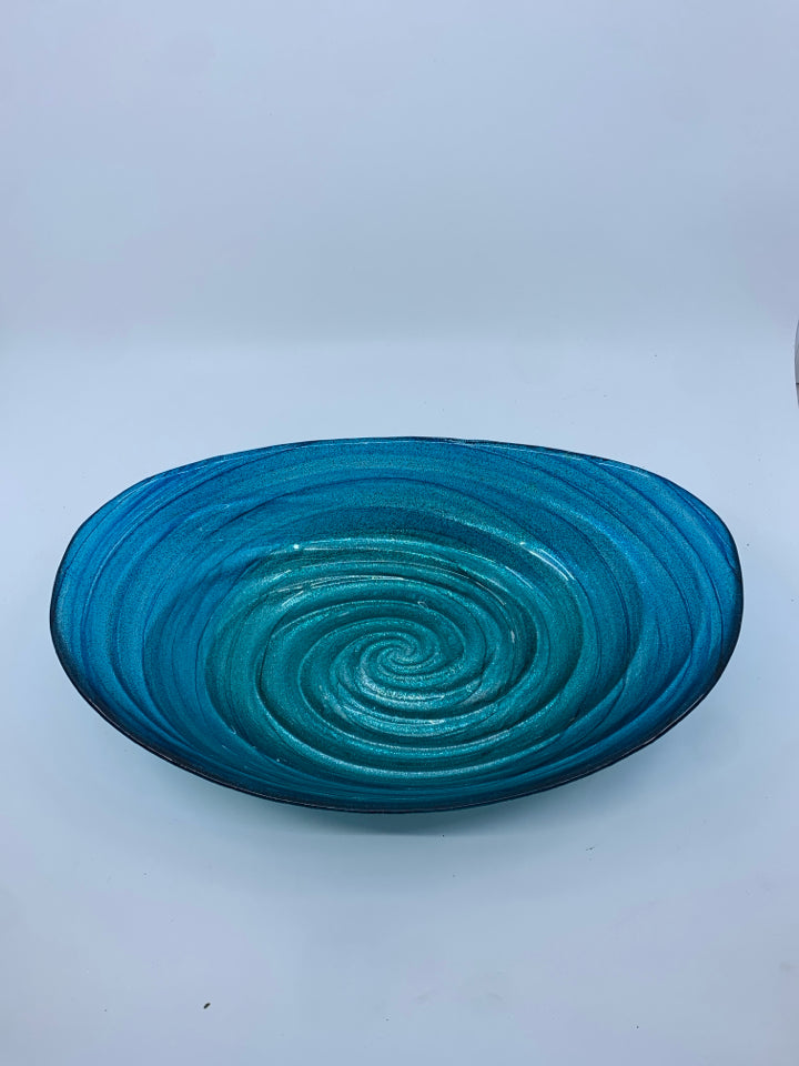 OVAL BLUE SHIMMER CENTERPIECE BOWL.