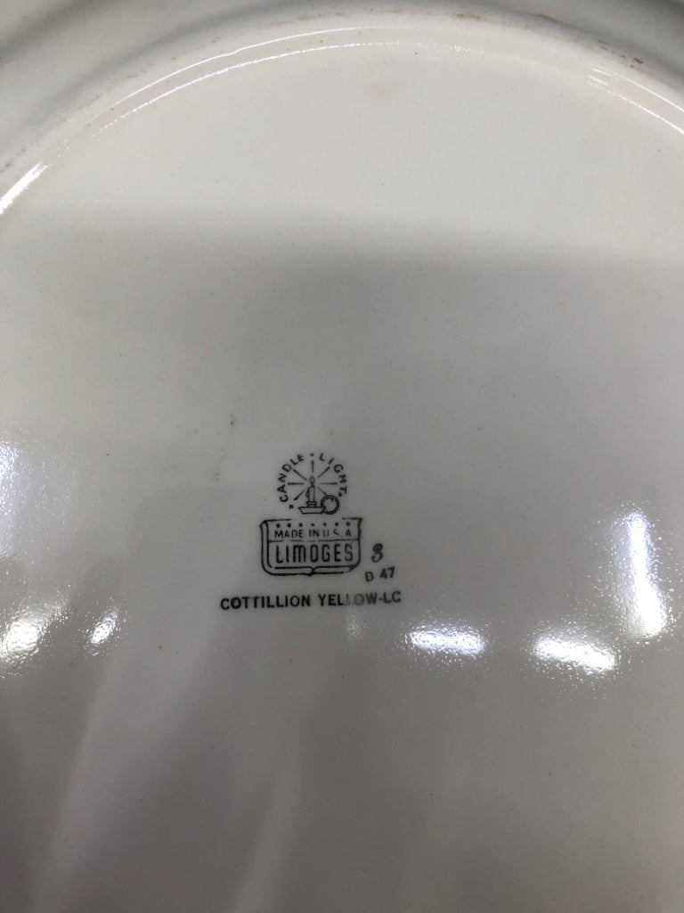 VTG TURKEY PLATTER W YELLOW RIM.