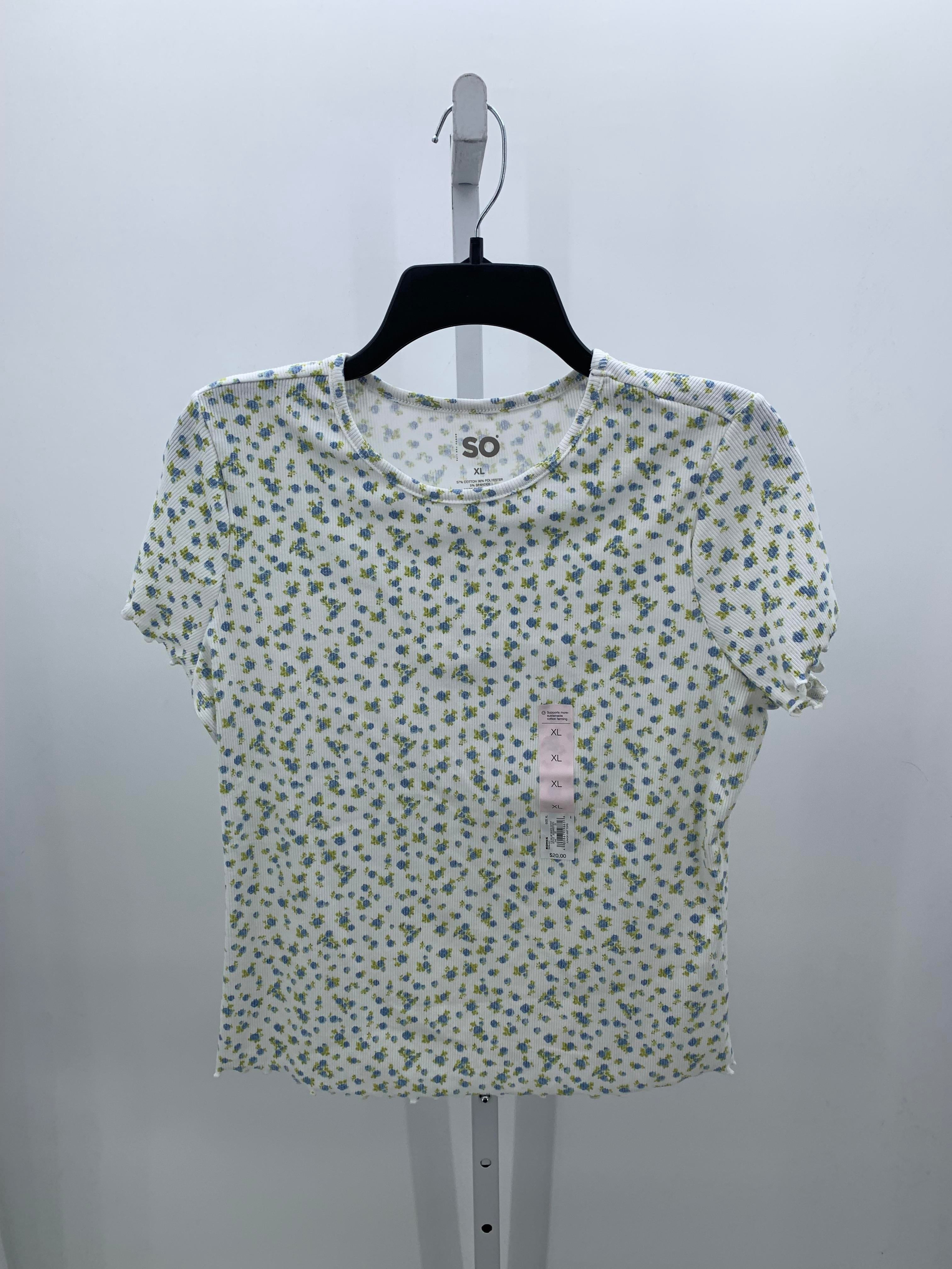 SO Size Extra Large Juniors Short Sleeve Shirt