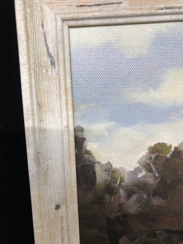 RUSTIC HOUSE FRAMED PRINTED CANVAS.