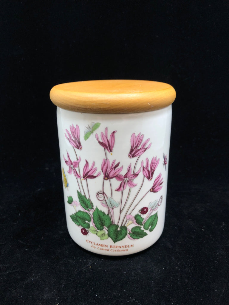THE BOTANIC GARDEN CANISTER W/WOOD LID.