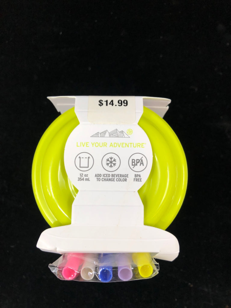 NIP COLOR CHANGING 12OZ TUMBLR AND STRAW SET