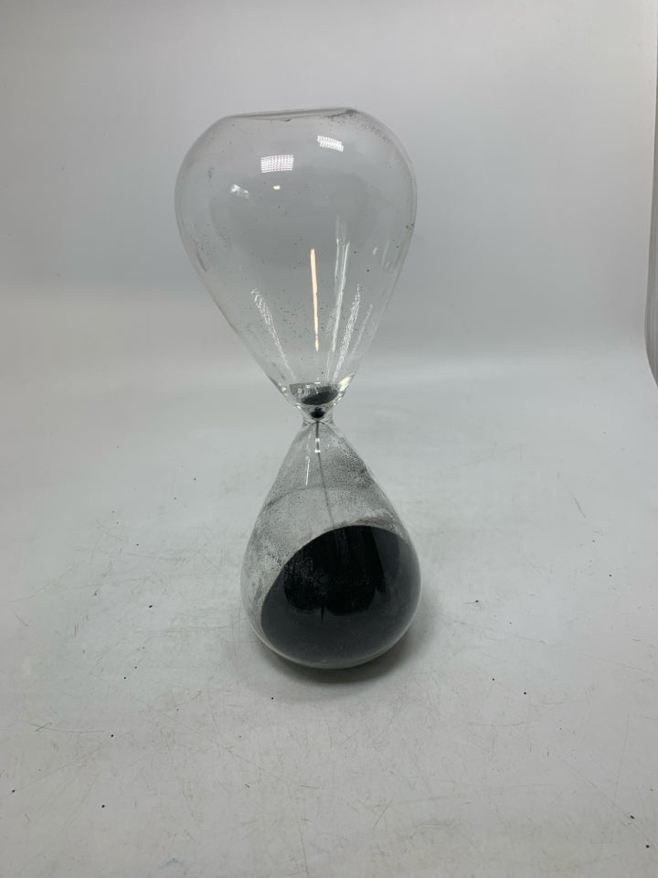 BLACK SAND HOUR GLASS.