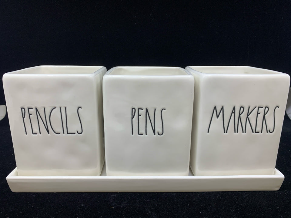 RAE DUNN PENCILS/PENS/MARKERS DESK ORGANIZER.
