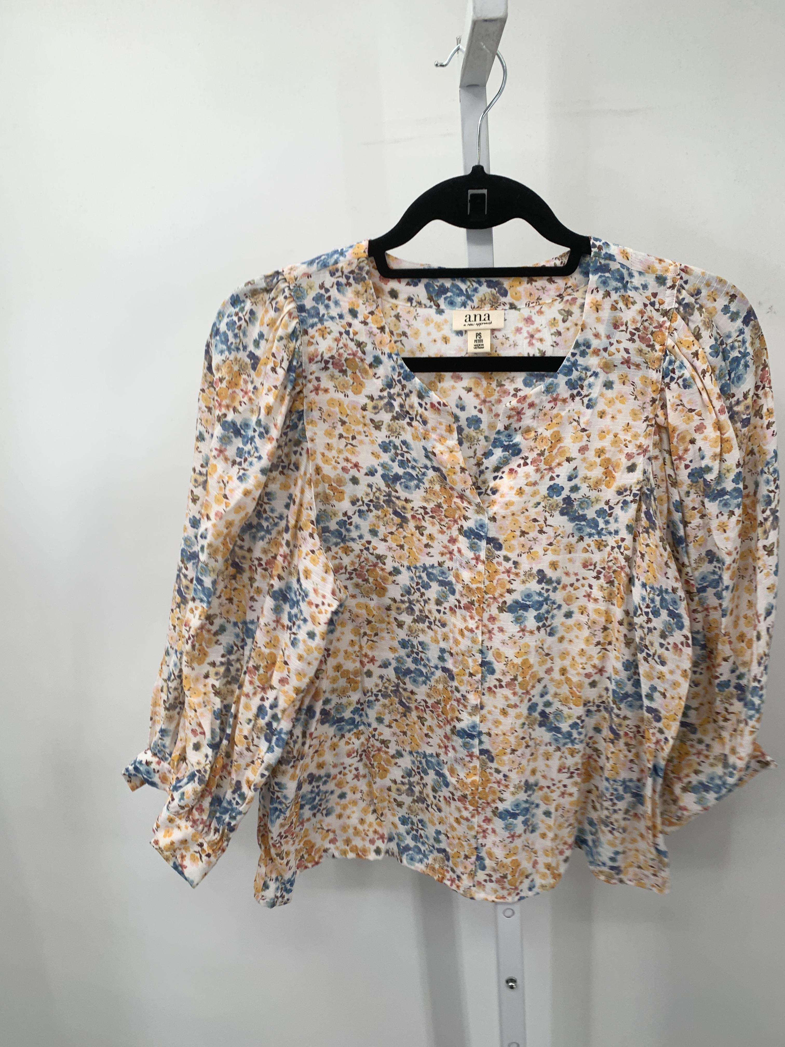 A.N.A. Size Small Petite Petite 3/4 Sleeve Shirt
