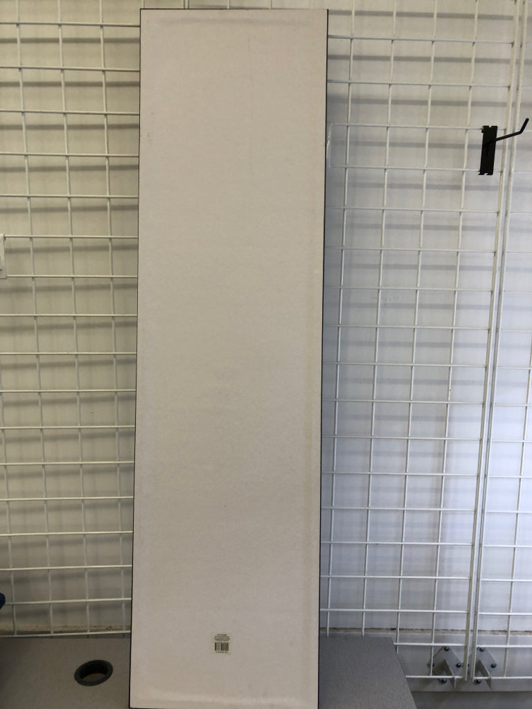 THIN FULL LENGTH MIRROR W/BLACK TRIM.