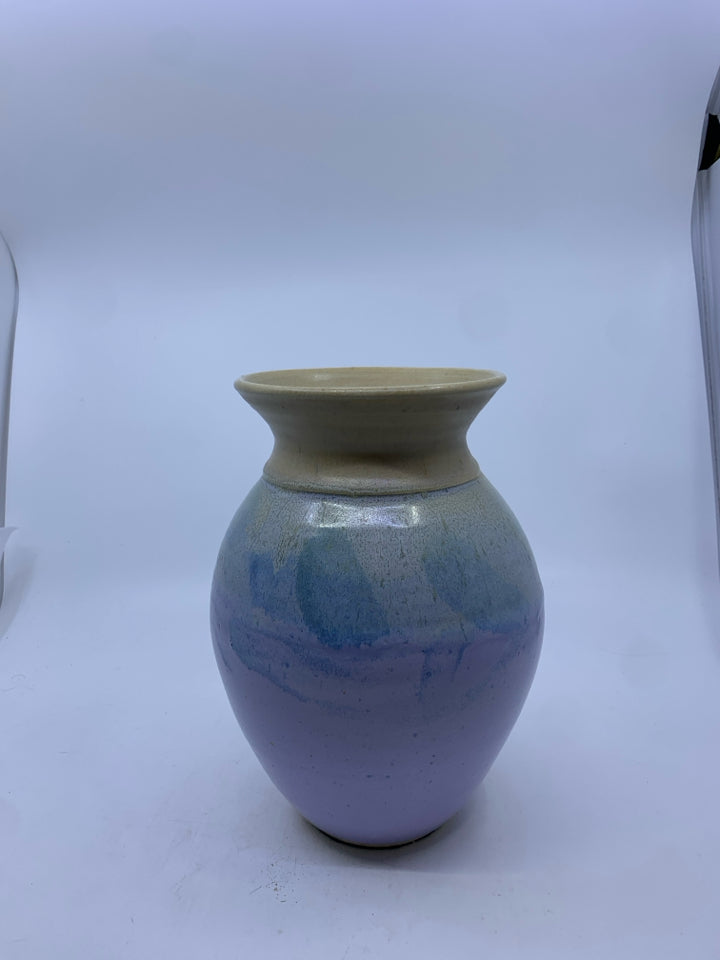 PURPLE AND BLUE HEAVY VASE.