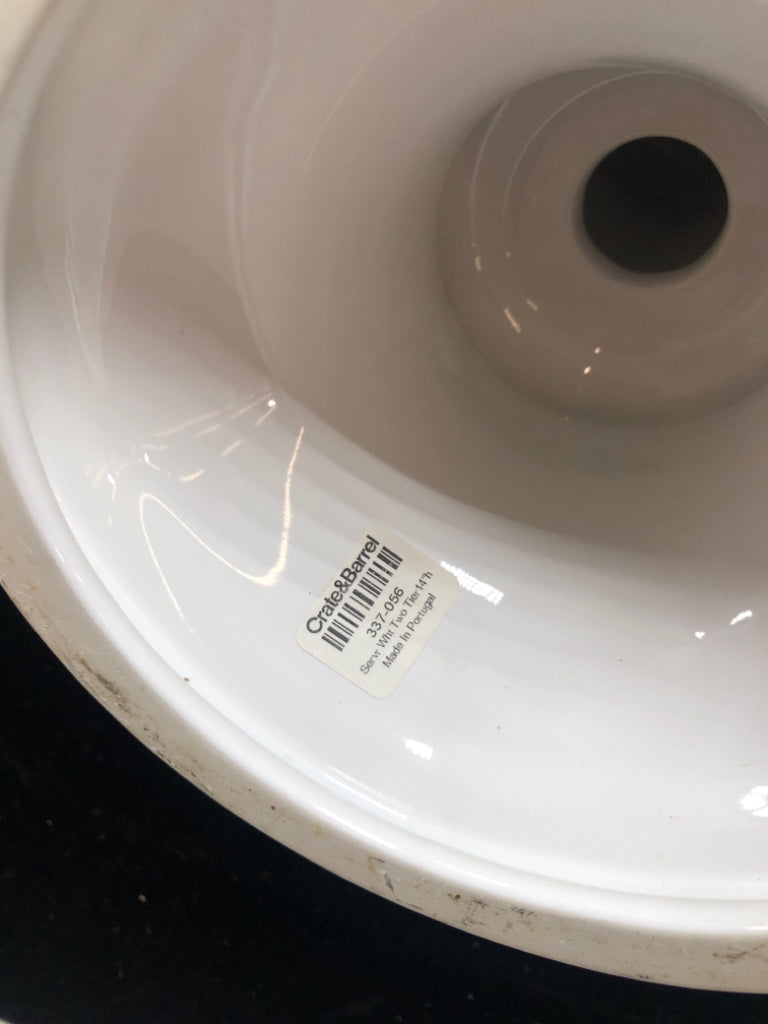 2-TIER CERAMIC DISPLAY WHITE.