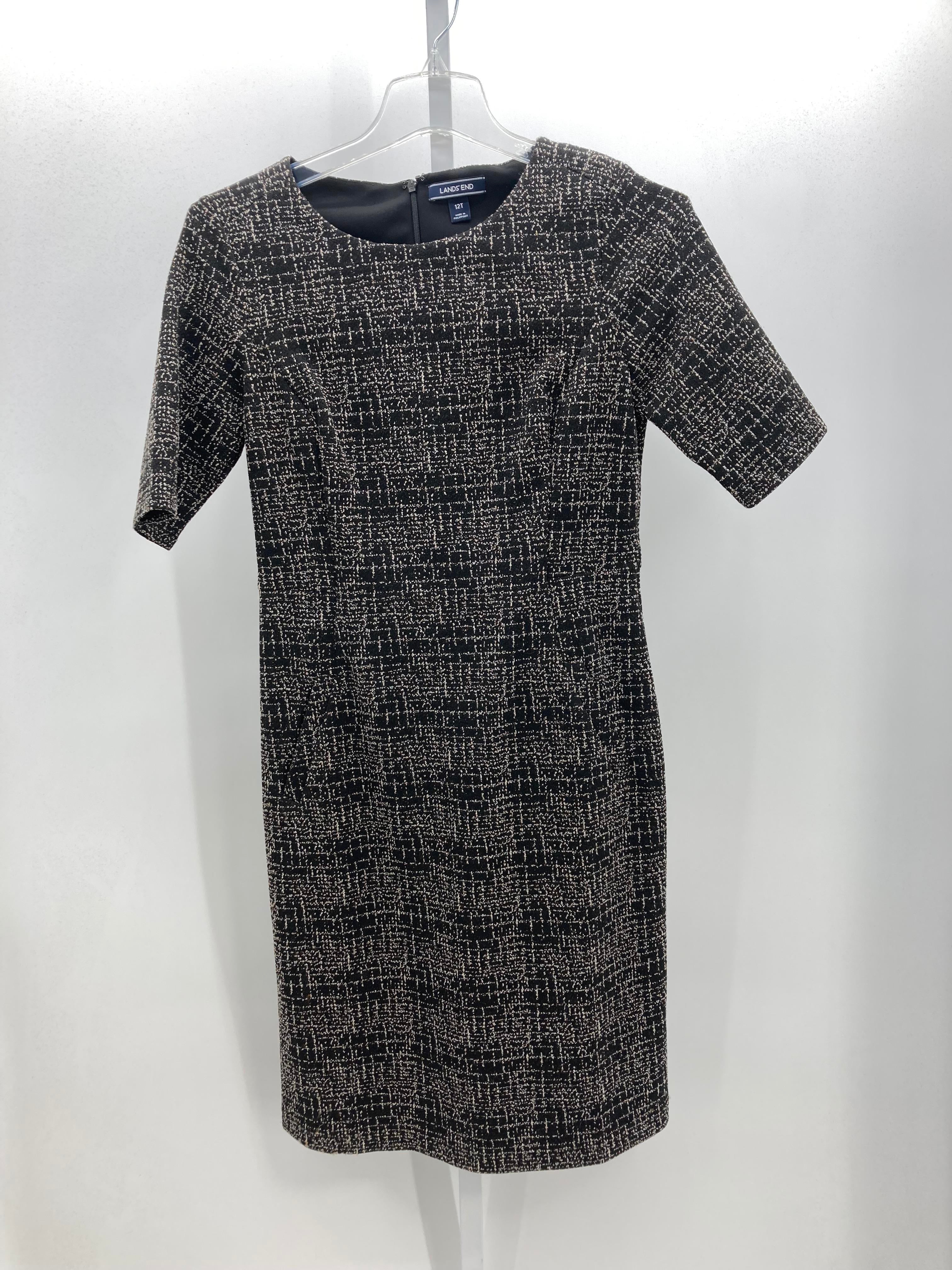 Lands End Size 12 Tall Misses Short Sleeve Dress