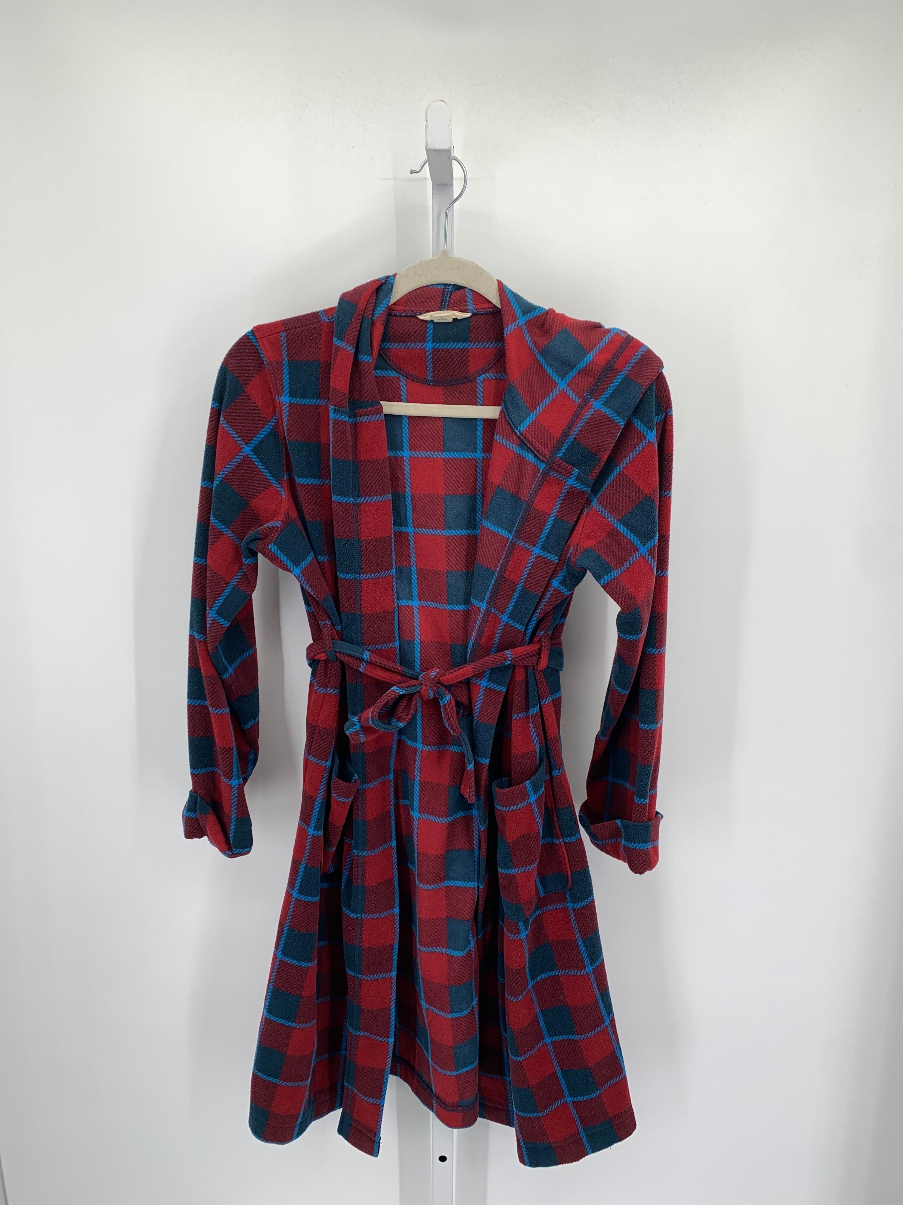 BLUE PLAID HOODED FLEECE