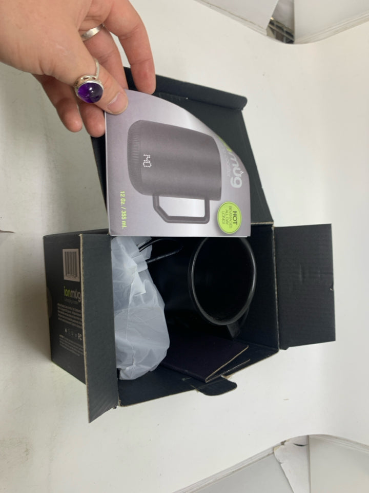 IN BOX ION MUG CHARGING COASTER STAINLESS STEEL SELF HEATING MUG.
