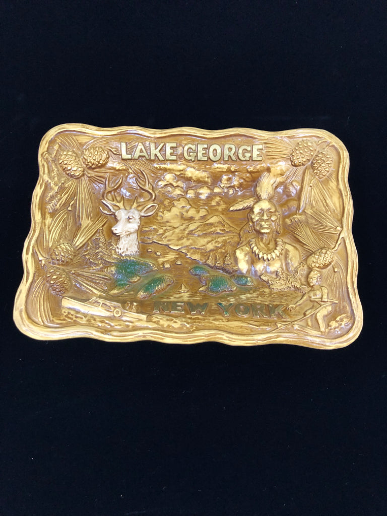 VTG CERAMIC LAKE GEORGE WALL DECOR.