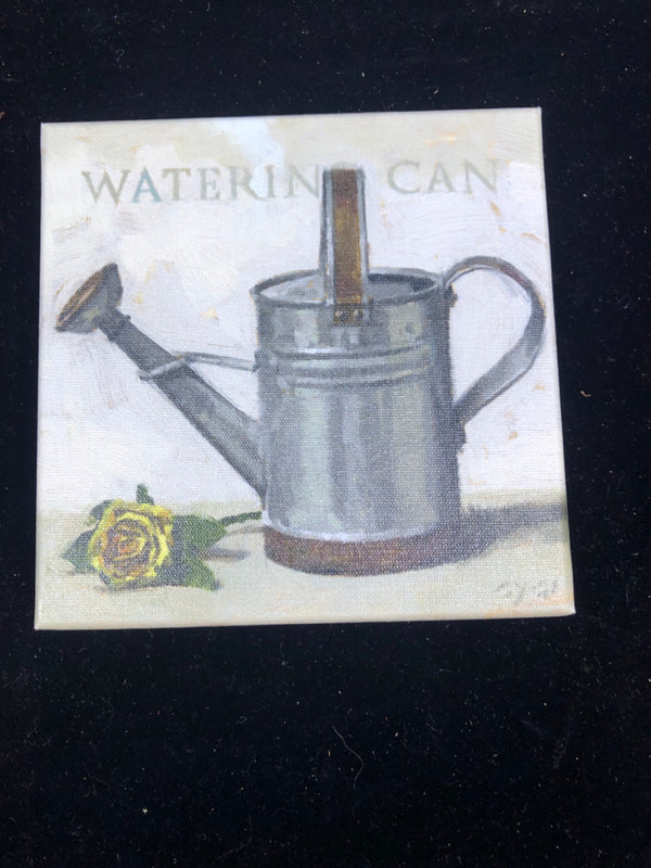 SMALL WATERING CAN CANVAS PRINT.