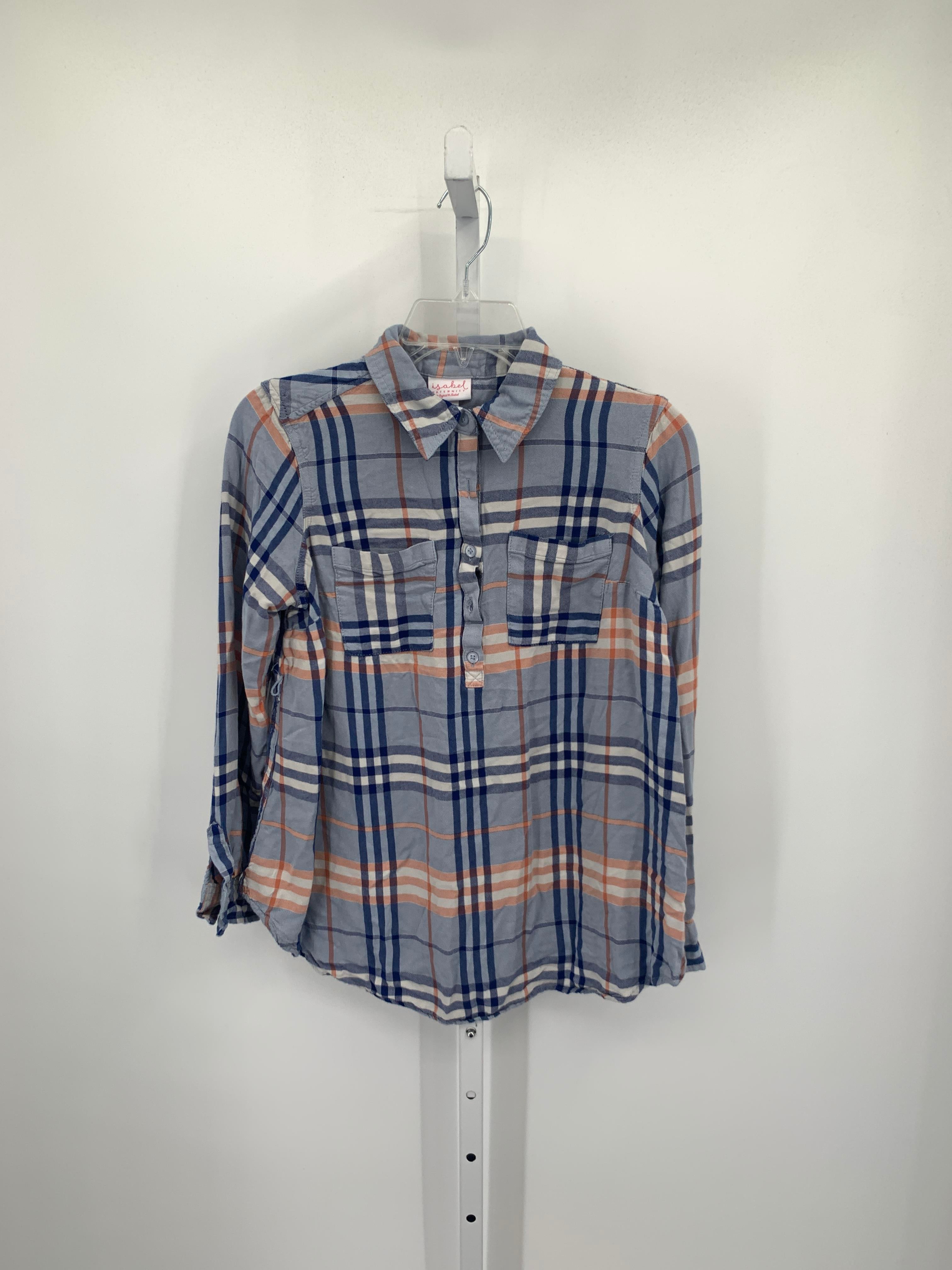 Isabel Blue Size Small Maternity Long Sleeve Shirt