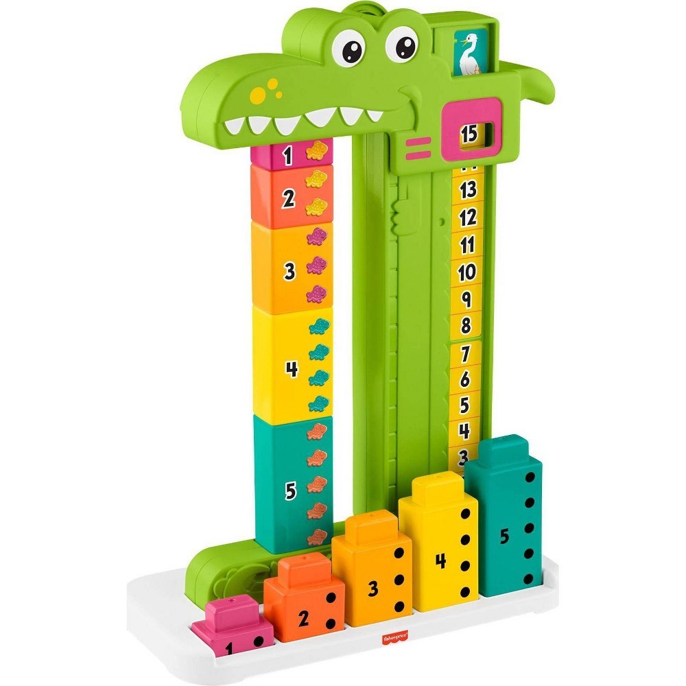 Fisher-Price Adding Alligator Educational Toy with 10 Stacking Blocks for Presch